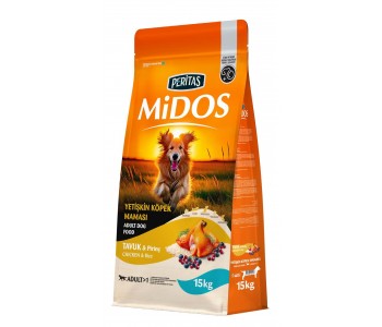 MIDOS Dog Adult Chicken - с пилешко и ориз за кучета от всички породи, 15 кг